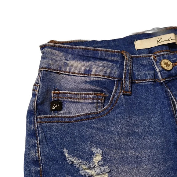 KANCAN Women's Regular Distressed Mid Rise KC11143ML Jean Shorts Size 25 - Picture 6 of 16